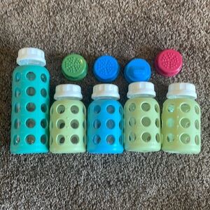 5 Barely used Lifefactory glass bottles